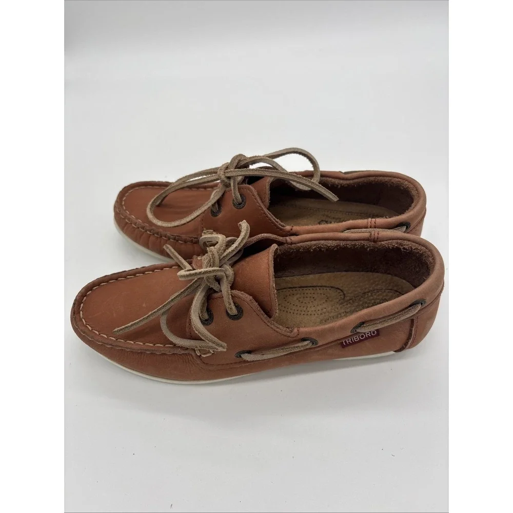 Tribord‎ Women's Brown Leather Boat Shoes Size 6.5 Made In Portugal